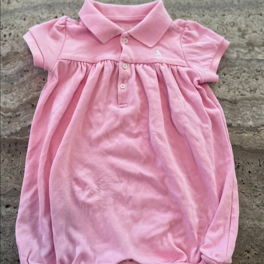 Pink Polo Infant Shorts bodysuit